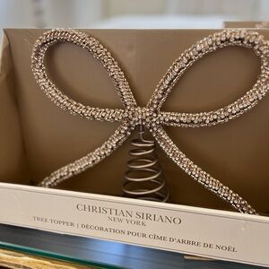 New Christian Siriano Large Gold Bow Topper